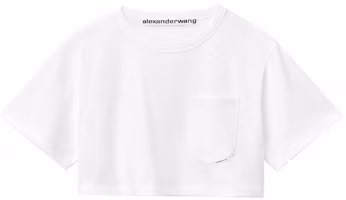 Order (W) 亞歷山大王白色logo短袖短版上衣 1W491145X1-100