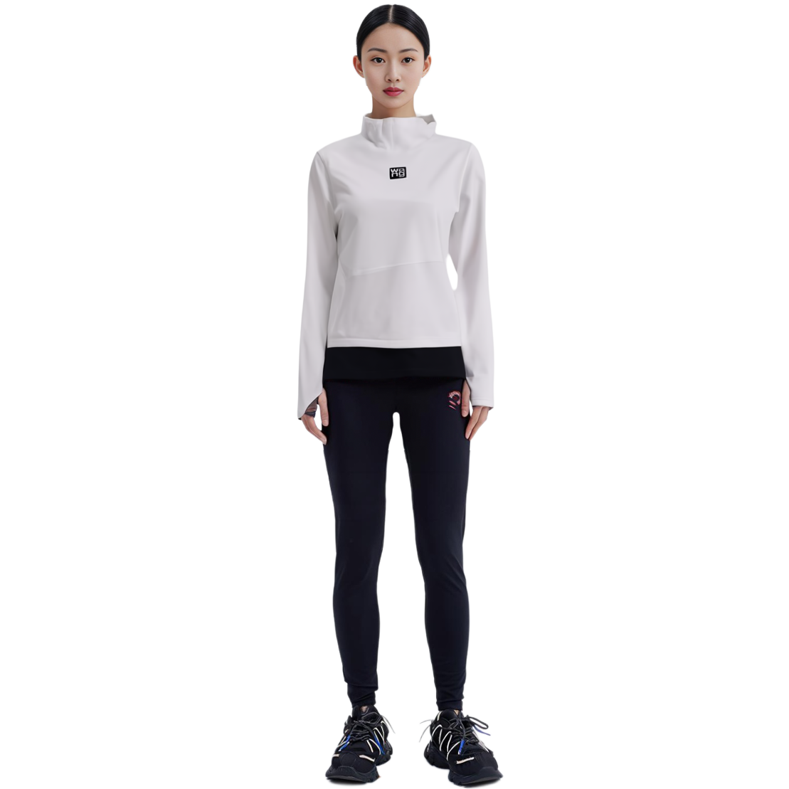 Sizing (W) 亞歷山大王 白色標誌貼片高領針織毛衣 4KC2201012-104