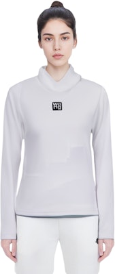 (W) 亞歷山大王 白色標誌貼片高領針織毛衣 4KC2201012-104 2