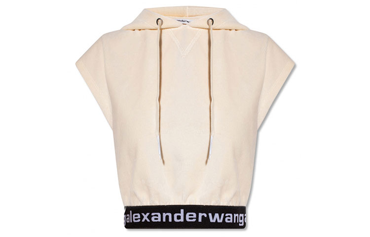 (Women) Alexander Wang Women’s Cropped Hoodie T-shirt White 4CC1201106-120 圖 2