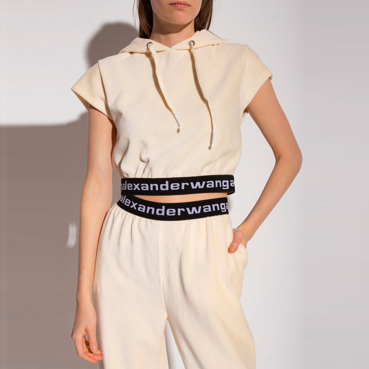 (Women) Alexander Wang Women’s Cropped Hoodie T-shirt White 4CC1201106-120 圖 3