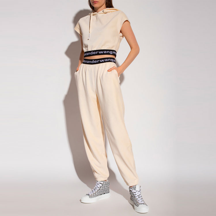 (Women) Alexander Wang Women’s Cropped Hoodie T-shirt White 4CC1201106-120 圖 5