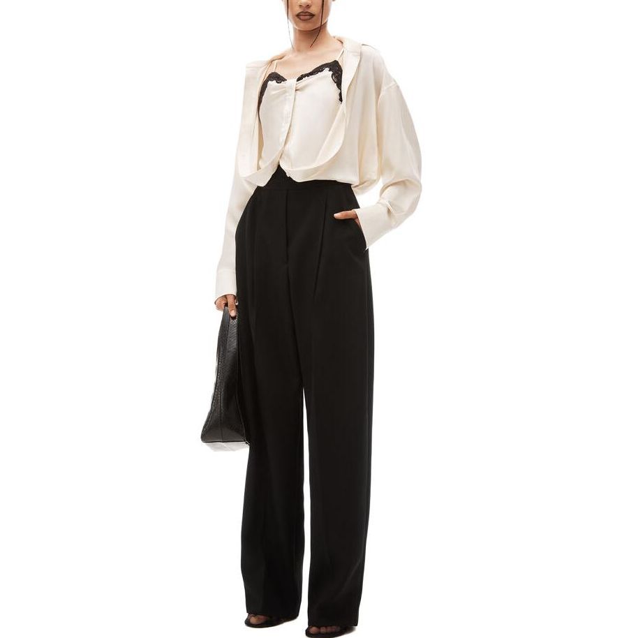 Lookbook (W) Alexander Wang Pantalones Casual Negros Y2K Slim Fit Straight para Mujer 1WC4234636-001