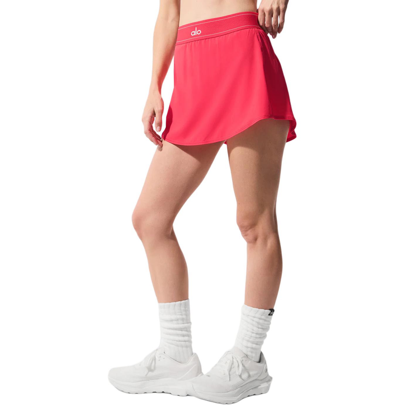(Women) ALO Match Point Tennis Skirt with Built-In Shorts and Elastic Waistband. W6240R