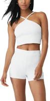 (Women) ALO Plain Ribbed Crossed Cropped Tank Top W9567R (Women) ALO Plain Ribbed Crossed Cropped Tank Top W9567R