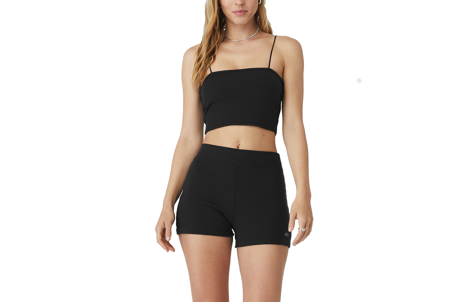 (Women) ALO Ribbed Solid Spaghetti Strap Tank Top W9566R