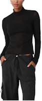 (Women) ALO Sheer Mesh Long Sleeve T-Shirt Black W3811R (Women) ALO Sheer Mesh Long Sleeve T-Shirt Black W3811R