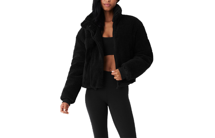 (Women) ALO Sherpa Snow Angel Puffer Jacket Women’s Faux Shearling High-Neck Outerwear W4473R