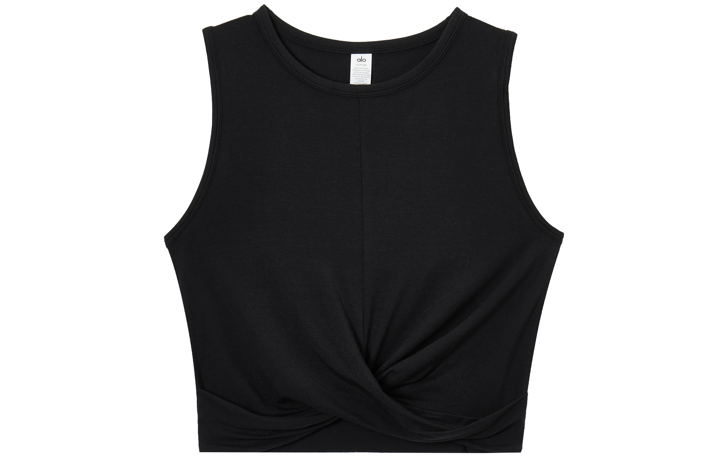 (Women) ALO Slim Fit Solid Draped Avant-Garde Tank Top W2564R