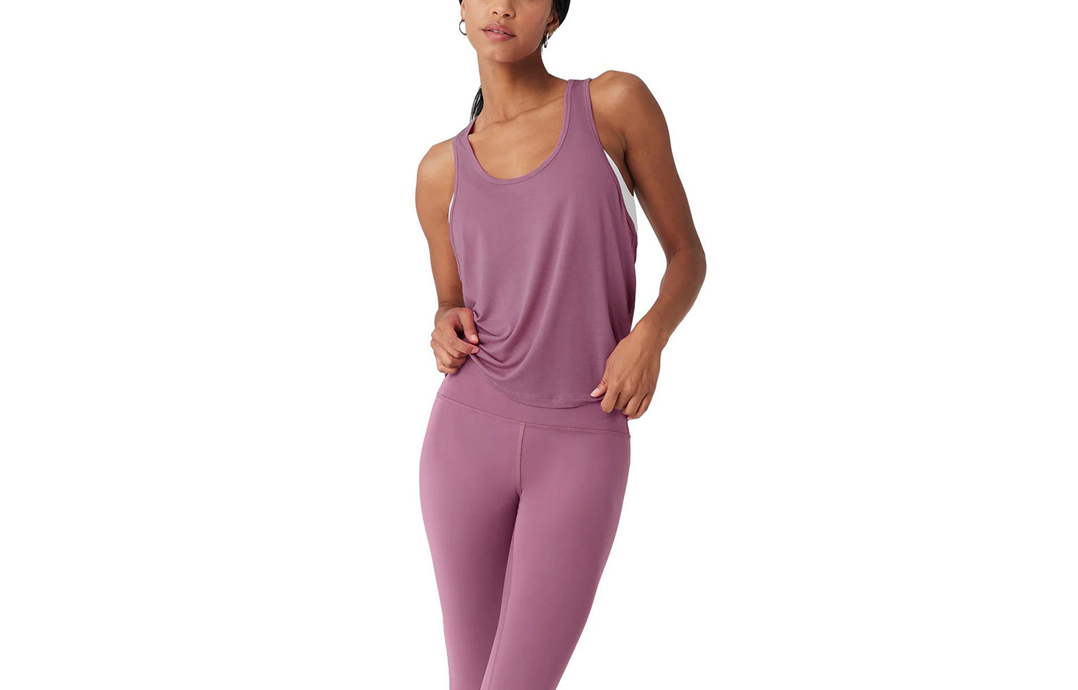 (Women) ALO Solid Color Ribbed Knit Tank Top Women W2730R