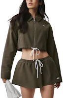 (Women) ALO Solid Color Zip-Up Cropped Loose Fit Long Sleeve Jacket Women W4778R (Women) ALO Solid Color Zip-Up Cropped Loose Fit Long Sleeve Jacket Women W4778R