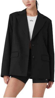 (Women) ALO Solid Oversized Long Sleeve Blazer Black W4603R Buy (Women) ALO Solid Oversized Long Sleeve Blazer Black W4603R