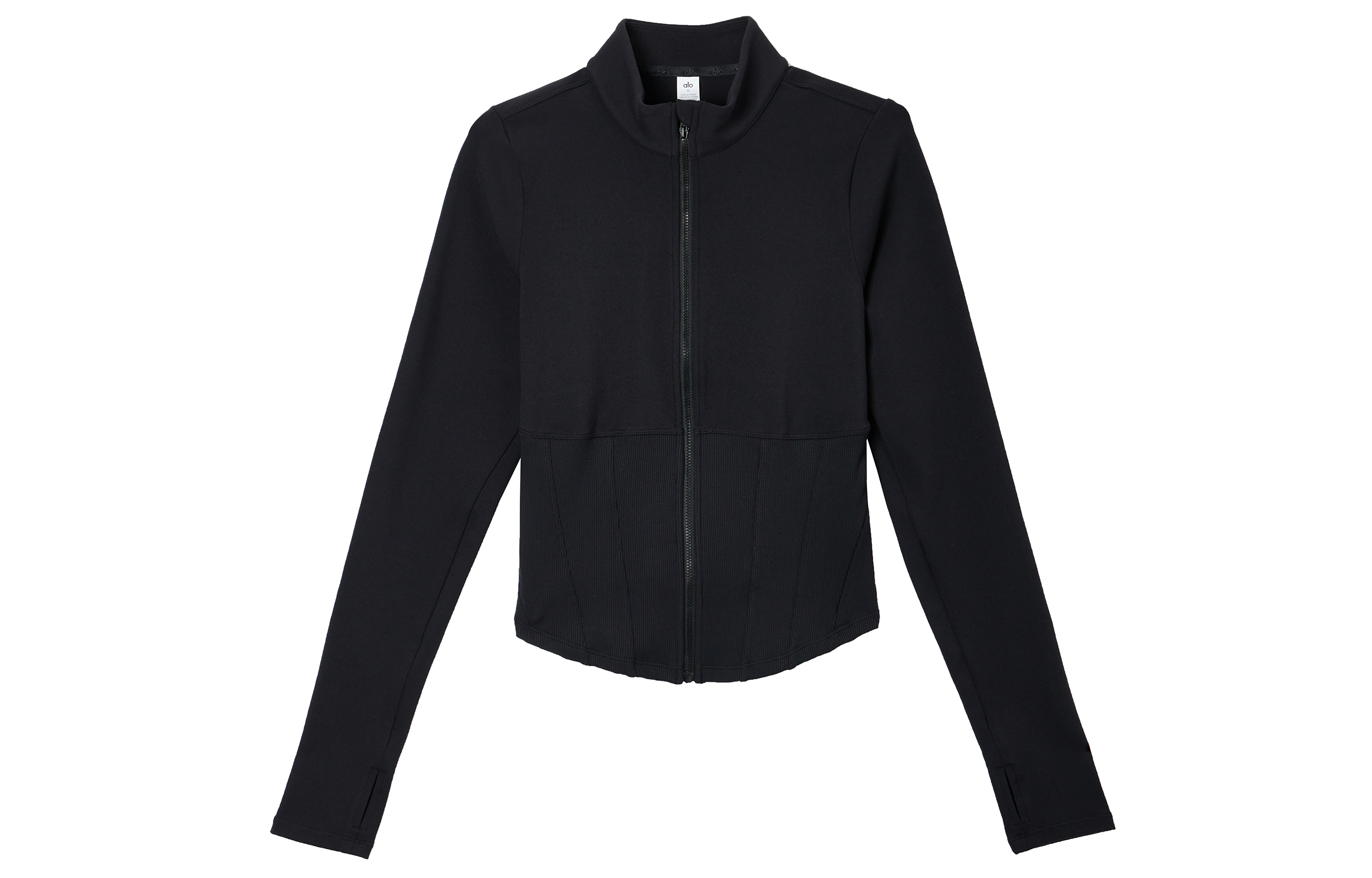 (Women) Alo Yoga  Airbrush Solid Zip-Up Jacket Casual Comfortable Outerwear W4529R