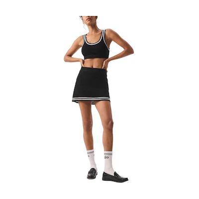 (Women) Alo Yoga Knit Support Low-Neck Sports Bra - Collegiate Style. w9808r