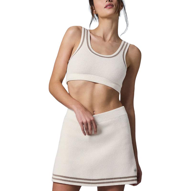 Shop (W) Alo Yoga针织运动低领支撑胸罩-学院风格。 w9808r