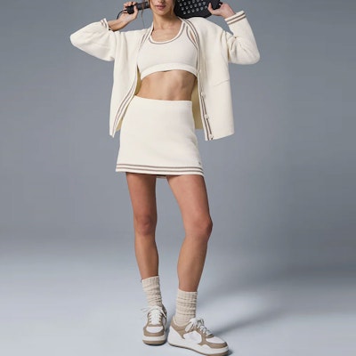 (W) Alo Yoga针织运动低领支撑胸罩-学院风格。 w9808r Sizing (W) Alo Yoga针织运动低领支撑胸罩-学院风格。 w9808r