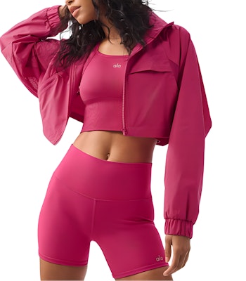 (W) Alo Yoga 轻便纯色短款拉链连帽夹克外套. w4575r Order (W) Alo Yoga 轻便纯色短款拉链连帽夹克外套. w4575r