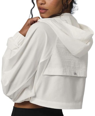 (W) Alo Yoga 轻便纯色短款拉链连帽夹克外套. w4575r Sizing (W) Alo Yoga 轻便纯色短款拉链连帽夹克外套. w4575r