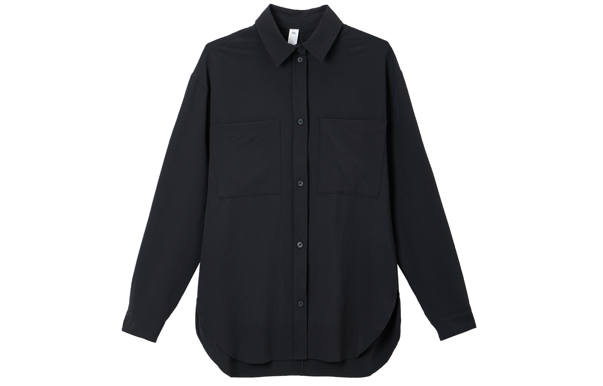 (Women) Alo Yoga  Relaxed Classic Long-Sleeve Shirt Solid Casual Basic. W3732R