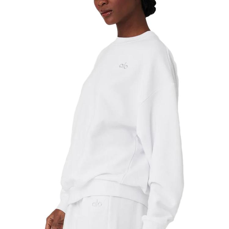 (Women) Alo Yoga  Solid Color Fleece Crewneck Pullover Long Sleeve Sweatshirt U3031RG 圖 12