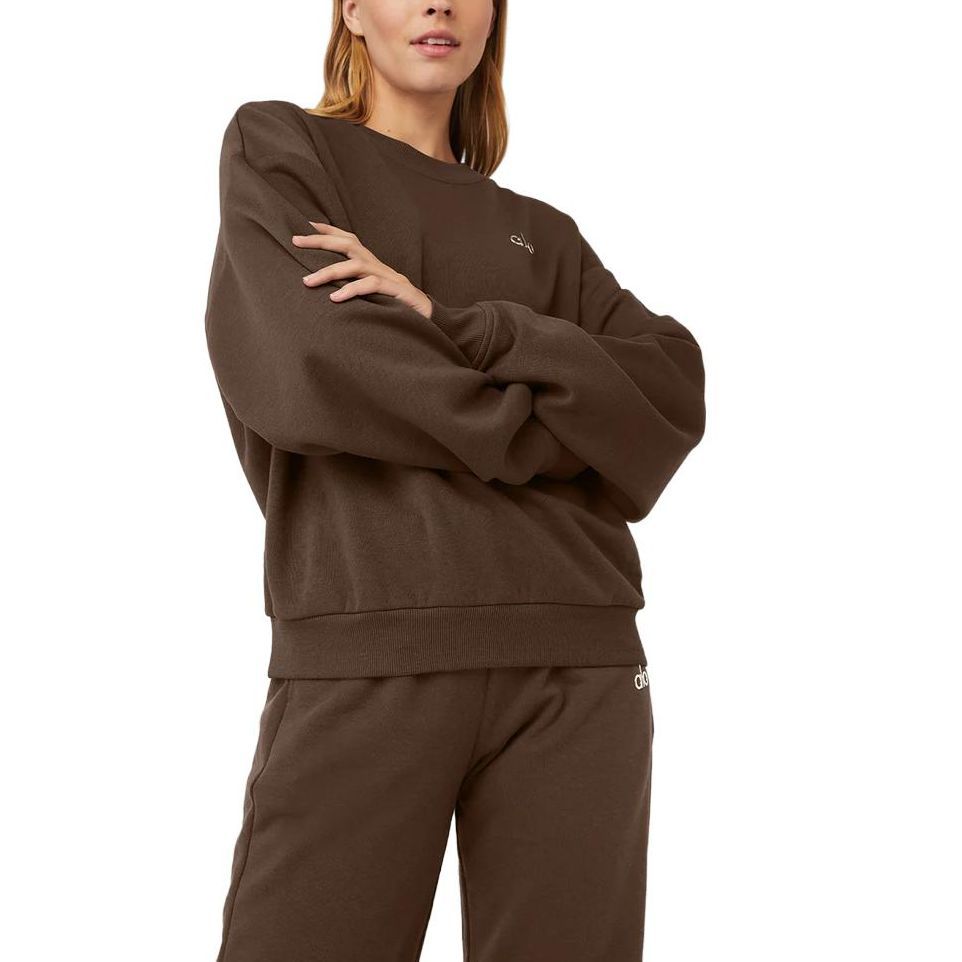 (Women) Alo Yoga  Solid Color Fleece Crewneck Pullover Long Sleeve Sweatshirt U3031RG 圖 15