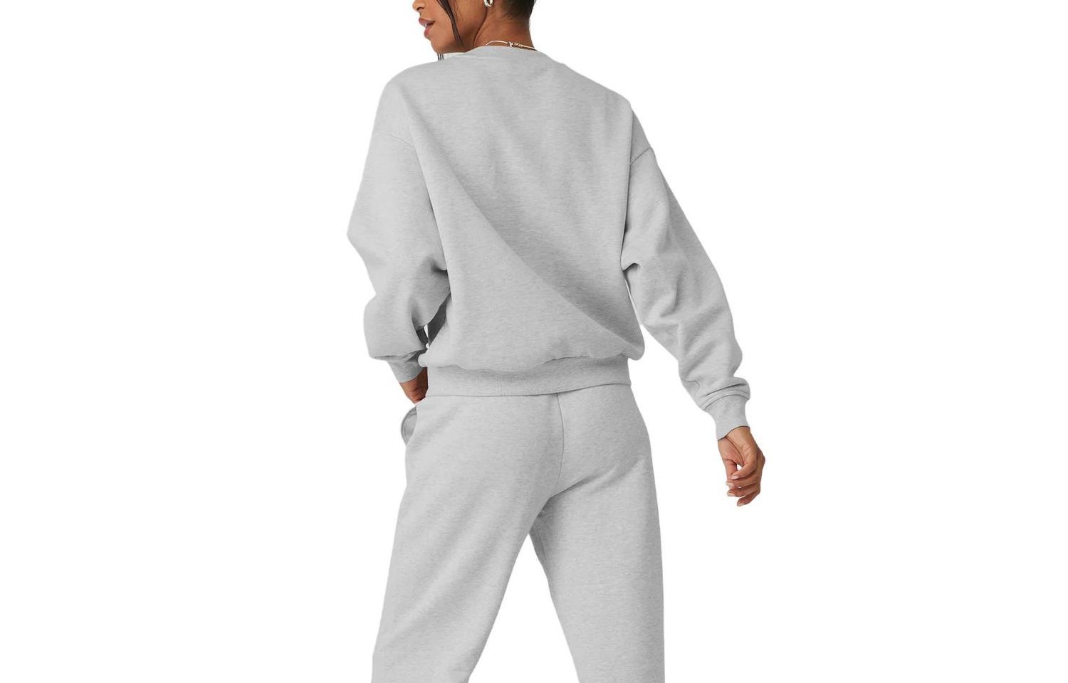 (Women) Alo Yoga  Solid Color Fleece Crewneck Pullover Long Sleeve Sweatshirt U3031RG 圖 3