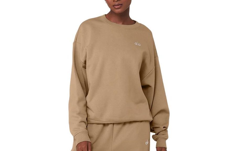 (Women) Alo Yoga  Solid Color Fleece Crewneck Pullover Long Sleeve Sweatshirt U3031RG 圖 4