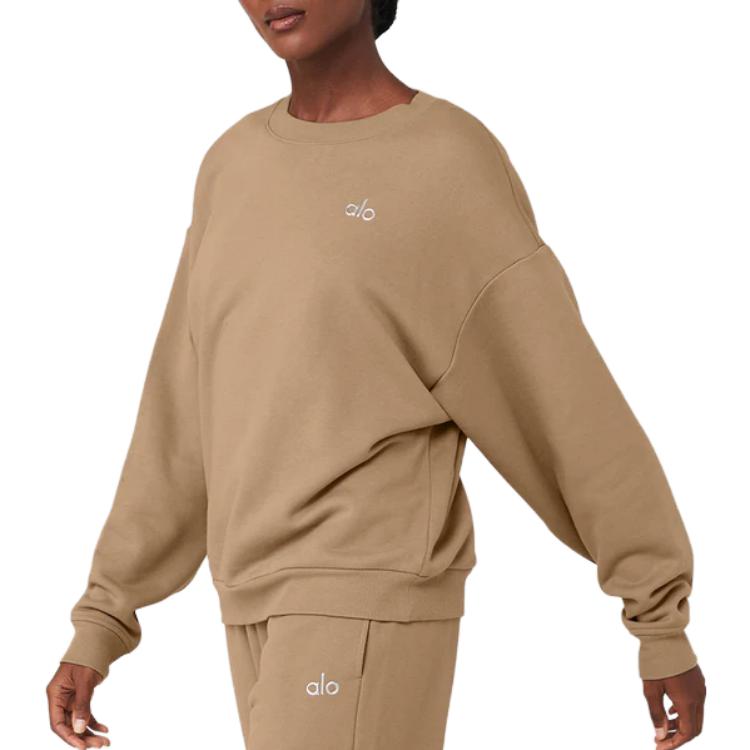 (Women) Alo Yoga  Solid Color Fleece Crewneck Pullover Long Sleeve Sweatshirt U3031RG 圖 6