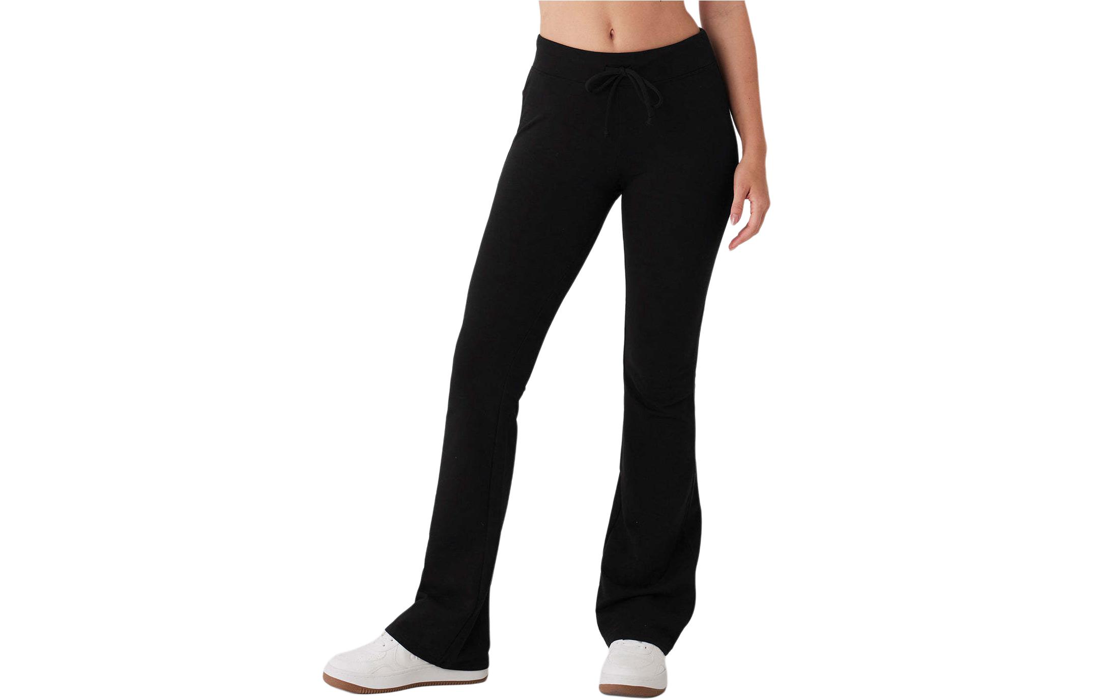 (Women) Alo Yoga  Solid Color Mid-Rise Flared Knit Workout Pants W51304R