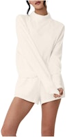 (Women) Alo Yoga Solid Comfort Waffle Half-Zip Pullover Sweater W3678R (Women) Alo Yoga Solid Comfort Waffle Half-Zip Pullover Sweater W3678R