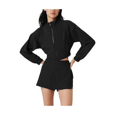 (Women) Alo Yoga Solid Crop Street Jacket Black W4526R