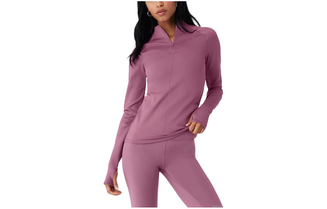 (Women) Alo Yoga  Solid Fleece-Lined Long Sleeve Sweatshirt W3788R