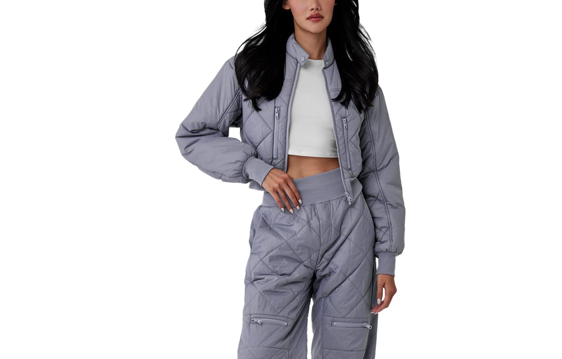 Details for (W) Alo Yoga 紧身罗纹袖口短款夹克. w4535r