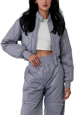 (W) Alo Yoga 紧身罗纹袖口短款夹克. w4535r Details for (W) Alo Yoga 紧身罗纹袖口短款夹克. w4535r