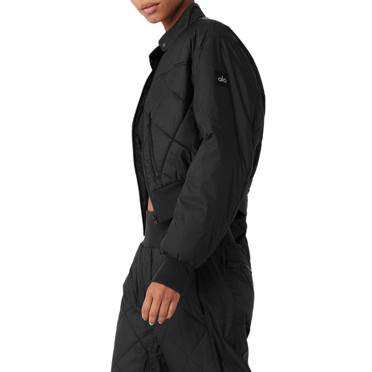 Sizing (W) Alo Yoga 紧身罗纹袖口短款夹克. w4535r