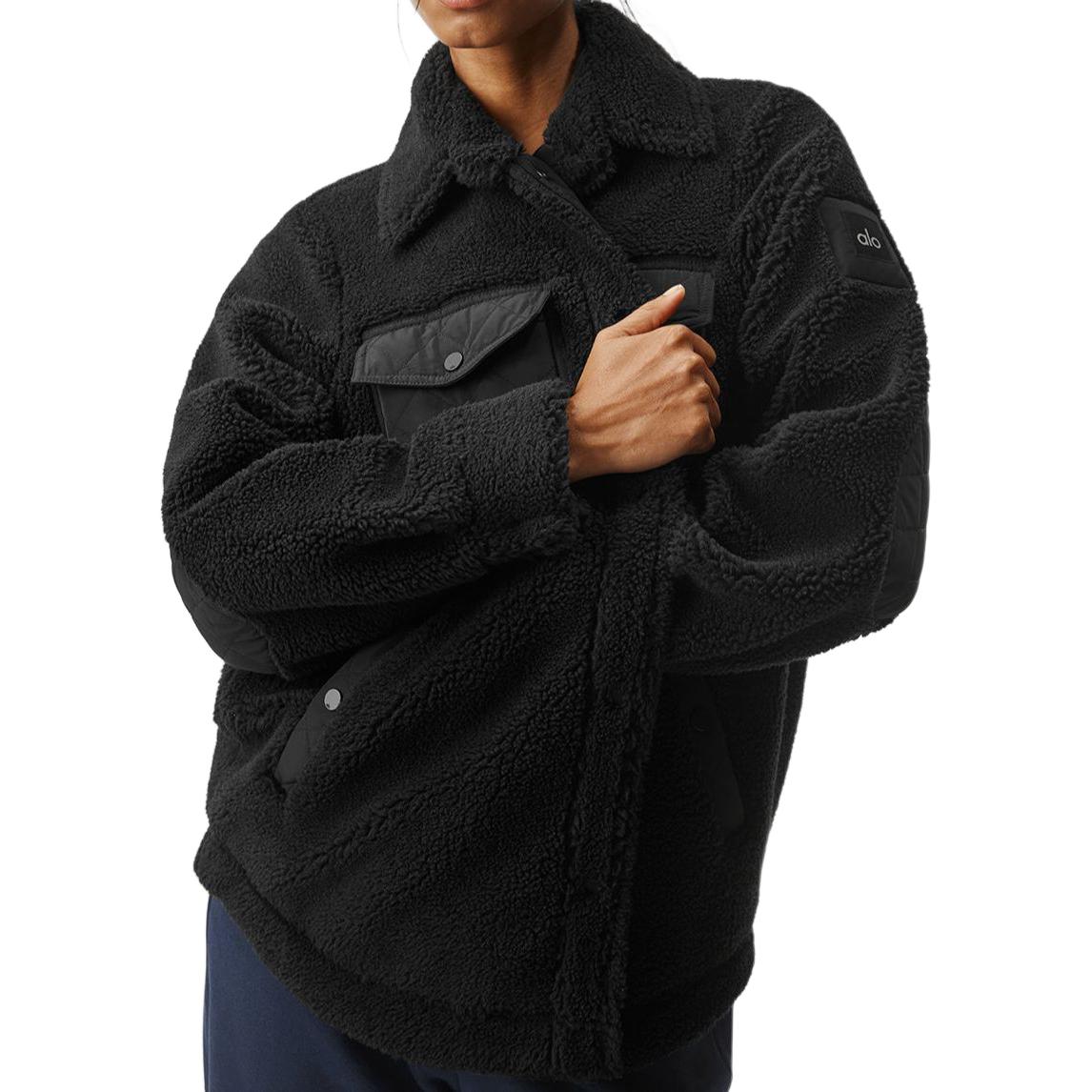 Sizing (W) Alo Yoga 纯色复古风按扣宽松羊绒夹克 u4029r