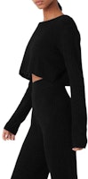 (Women) Alo Yoga Solid Waffle Knit Cropped Cashmere Sweater. W3742R (Women) Alo Yoga Solid Waffle Knit Cropped Cashmere Sweater. W3742R