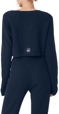 (W) Alo Yoga 实心针织羊绒短款毛衣 W3742R Cheap (W) Alo Yoga 实心针织羊绒短款毛衣 W3742R