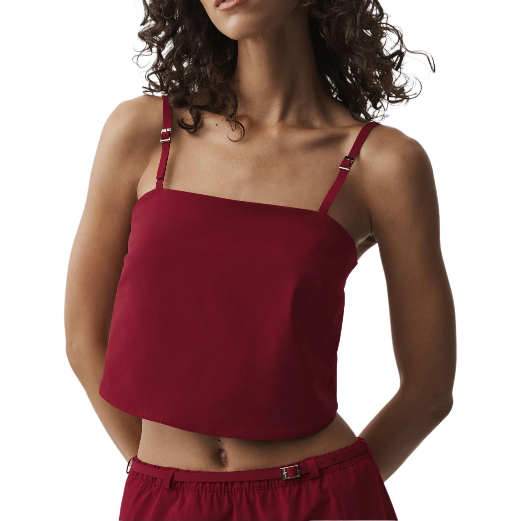 (Women) Alo Yoga Adjustable Strap Square Neck Crop Tank Top W2836R