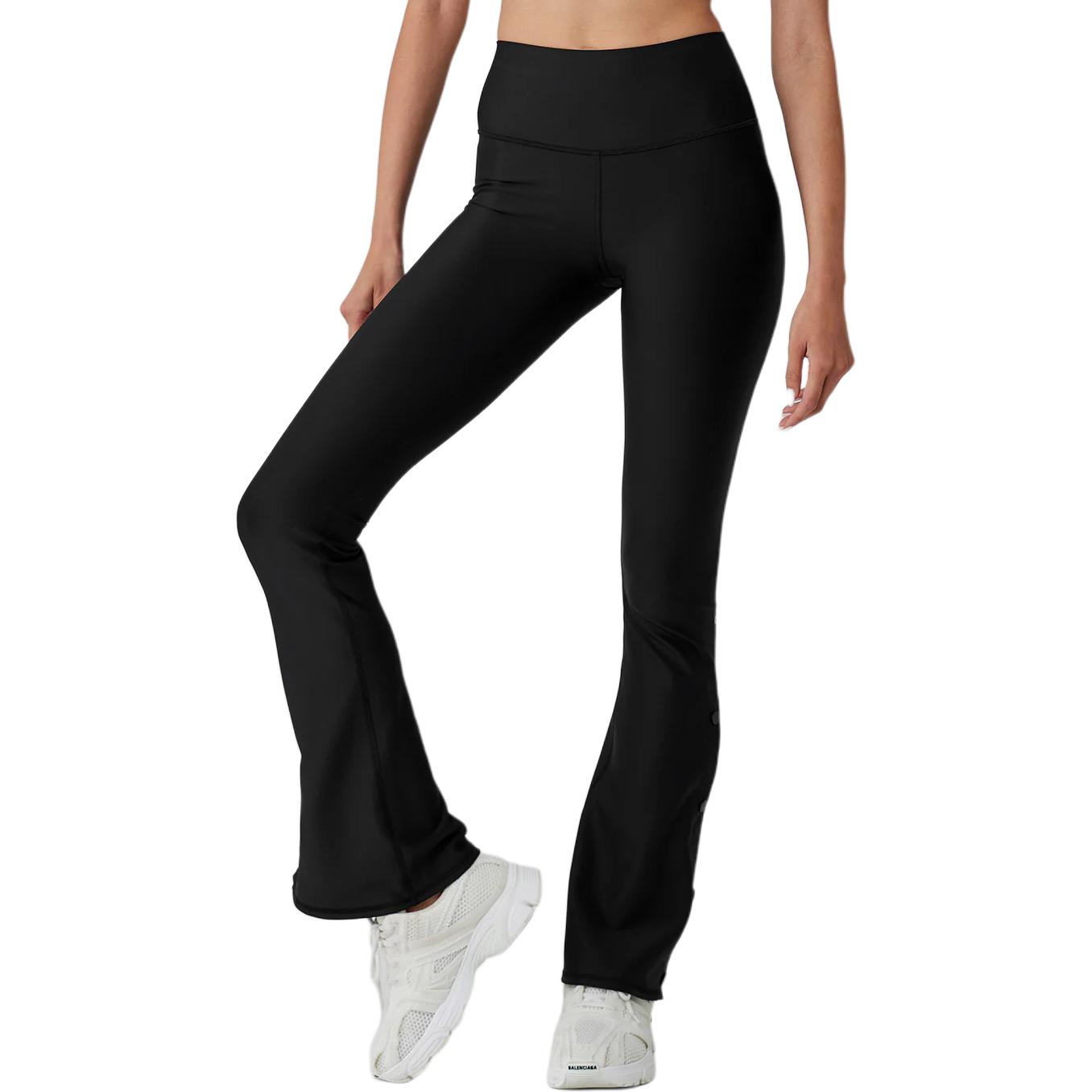 (Women) Alo Yoga Airlift High-Waist Glitter Button Flared Pants Women’s Black W51248R