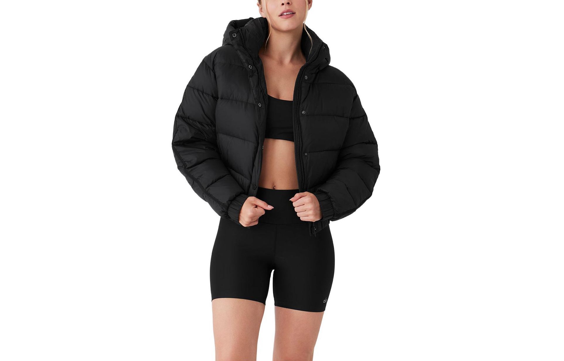 Purchase (W) Alo Yoga Aspen Love防水条纹羽绒夹克可拆卸帽 W4433R