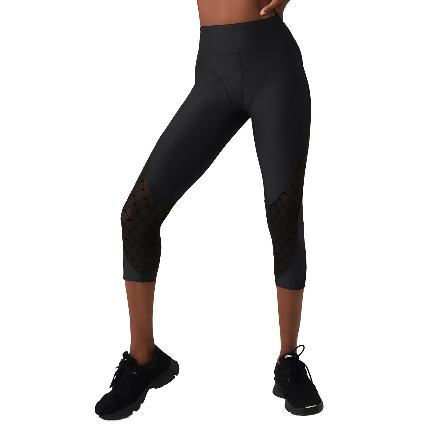 (Women) Alo Yoga Cinnamon High-Waist Logo Design Breathable Black Leggings W51165R