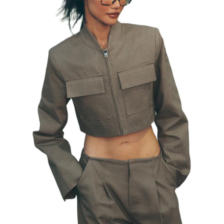 (Women) Alo Yoga Cropped Loose-Fit Solid Color Jacket. W4681R