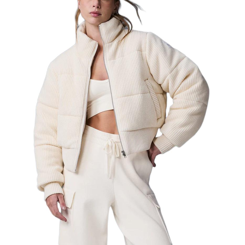 (Women) Alo Yoga Darling Sweater Puffer Soft Warm Long-Sleeve Cropped Jacket - W4632R