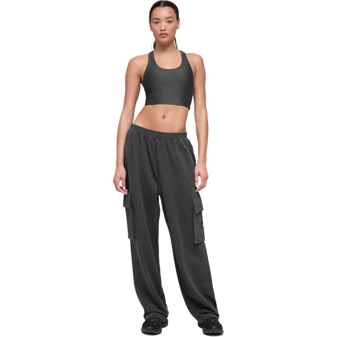 (Women) Alo Yoga Double-Layer Dark Grey Comfortable Yoga Tank Top. WOMENSM5232R