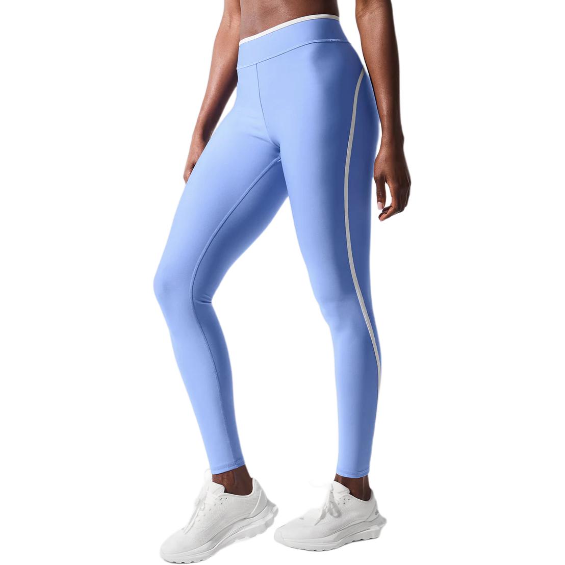 (Women) Alo Yoga Elastic Slim Fit Pants Crystal Clear Blue/White. W54220R