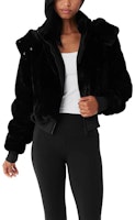 (Women) Alo Yoga Faux Fur Foxy Jacket Detachable Hood Casual Jacket for Women. W4429R (Women) Alo Yoga Faux Fur Foxy Jacket Detachable Hood Casual Jacket for Women. W4429R