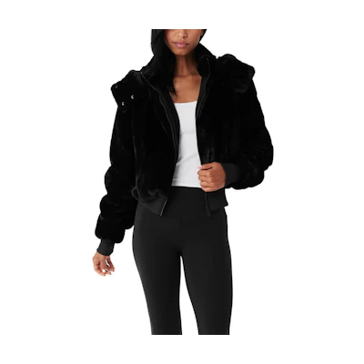 (Women) Alo Yoga Faux Fur Foxy Jacket Detachable Hood Casual Jacket for Women. W4429R