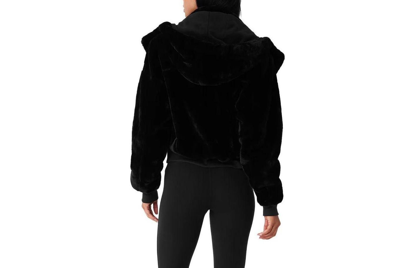 Lookbook (W) Alo Yoga Jaket Wanita Bulu Tiruan Foxy dengan Hood Boleh Tanggal. W4429R