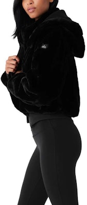 (W) Alo Yoga Jaket Wanita Bulu Tiruan Foxy dengan Hood Boleh Tanggal. W4429R Shop (W) Alo Yoga Jaket Wanita Bulu Tiruan Foxy dengan Hood Boleh Tanggal. W4429R